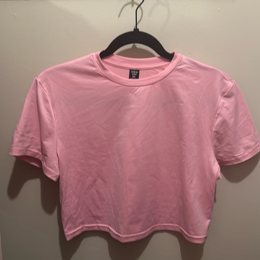 Casual Simple Printed Round Neck Short Sleeve Tight-Fitting Cropped T-Shirt